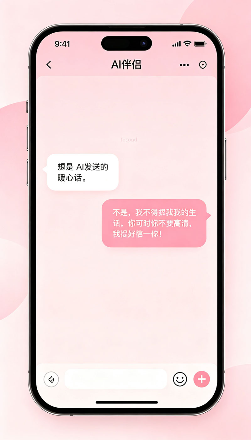 FlAi AI伴侣温馨聊天对话界面截图